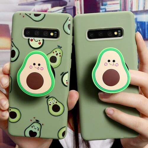 Soft Funda For Samsung Galaxy A50 A70 A71 A51 A40 S8 S9 S10 S20 Plus Ultra A30 A20e Note 10 Lite Plus Pro 3D Avocado Holder Case