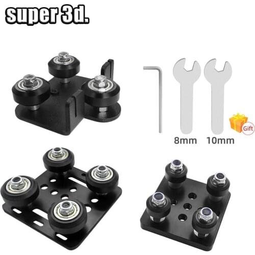 3d printer parts set 2020 /2040 Openbuilds v slot plate wheels +Slide Plate buckle bearing+Extruder Back Support Plate kits cnc