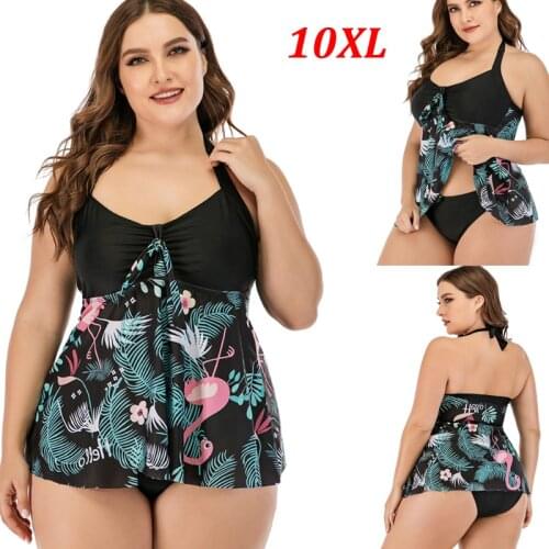 2021 New OverSize 10XL Womens Swimsuit Summer Swimwear Tankini Set Female Hot spring Clothing Beach Wear