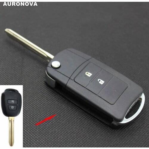 AURONOVA New Upgrade Flip Folding Key Shell for Toyota Camry Reiz Corolla 2 Buttons Remote Car Key Case