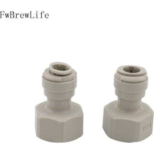 2pcs Plastic Speedfit Female Quick Connector Joint 3/8" 5/16" PUSH IN TO 5/8" Thread TO SUIT BEER KEG COUPLERS AND TAP SHANKS