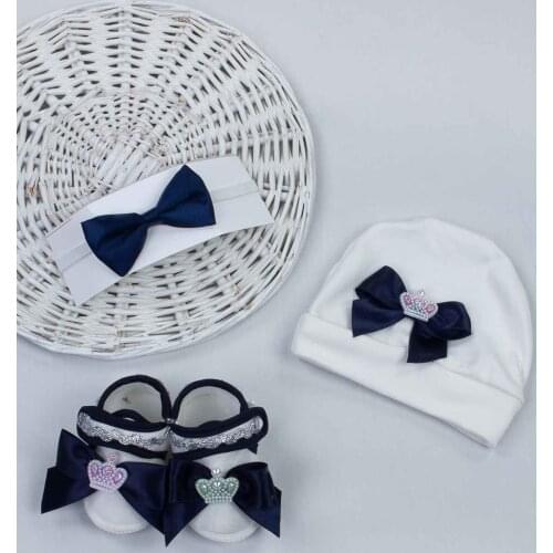 Navy Blue King Baby Boy Newborn Gift Suit Set Men Boys Babies Hat Bow Tie Shoes Gentleman Fashion Style 2021 mom Gift Package