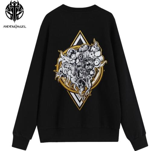ANDEMONGEL Cthulhu Mythos Yog-Sothoth High Street Men Women Unisex Oversize Casual Cotton sweatshirt Autumn Tops Tees