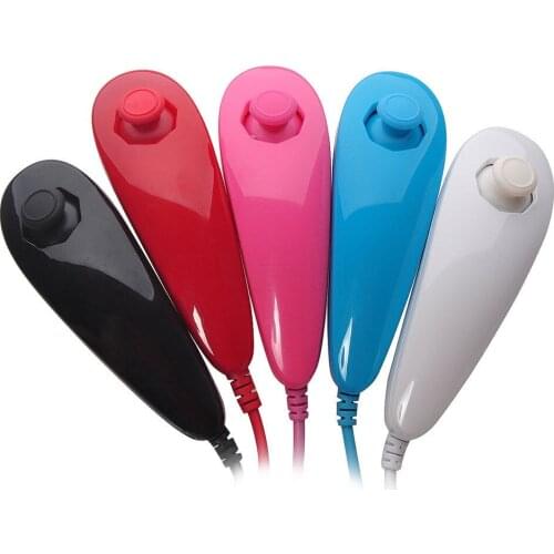 Nunchuck Video Game Remote Controller For Nintend Wii Console Single Left Hand Games Controle Gamepad Joystick Gaming Joypad 1 PCS Mulit Color Optional