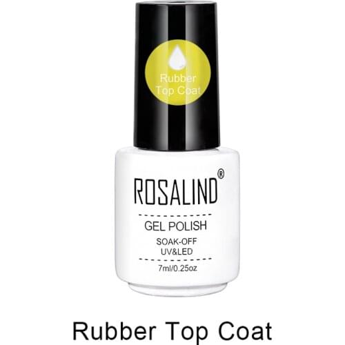 ROSALIND 7ml Rubber Base&Top Coat Gel Polish Manicure Art Multi-Use Long Lasting Soak off Top Coat Nail Surface Protect