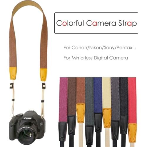Handmade Retro Cowboy Cotton DSLR Strap Camera Artistic Shoulder Neck Strap Belt Nylon for Mirrorless Digital Camera Canon Nikon