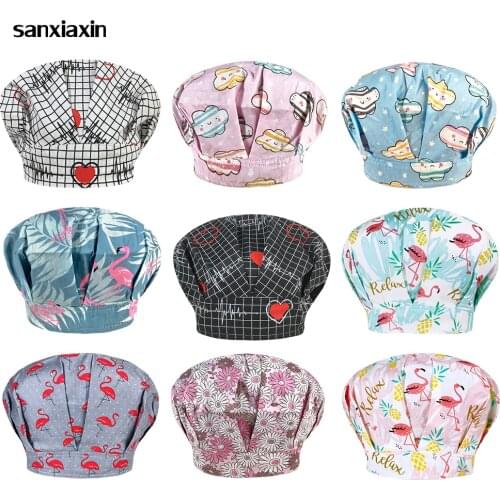 Nurse hat doctor surgicals cap cotton cartoon printing laboratory pet shop doctor hat surgicals caps womens operating room hats