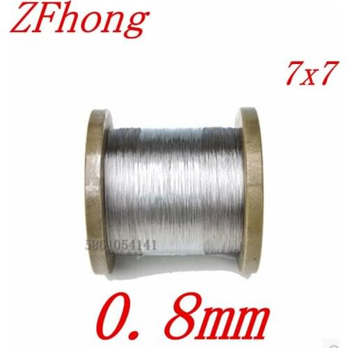 50 meters Diameter 0.8mm 7*7 Stainless Steel Wire Rope steel wire rope steel cord wire line Tow rope clothesline