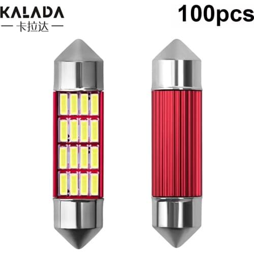 100 Pcs Wholesale Festoon 31mm 36mm 39mm 41mm C5W C10W Led Car Light Reading Lamp Interior Bulb For Auto Dome Lights 12V White