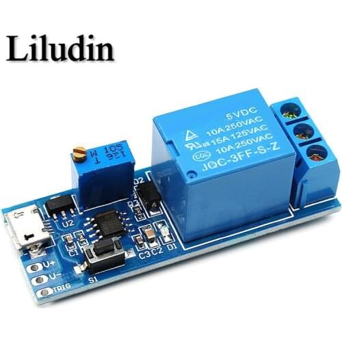 Smart Electronics 5V-30V Micro USB Power Adjustable Delay Relay Timer Control Module Trigger Delay Switch
