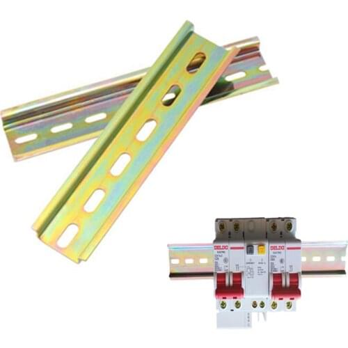 Universal Circuit Breaker Rail 35mm Aluminum Slotted DIN Rail for C45 DZ47 Terminal Block Relay Track Electrical Accessories