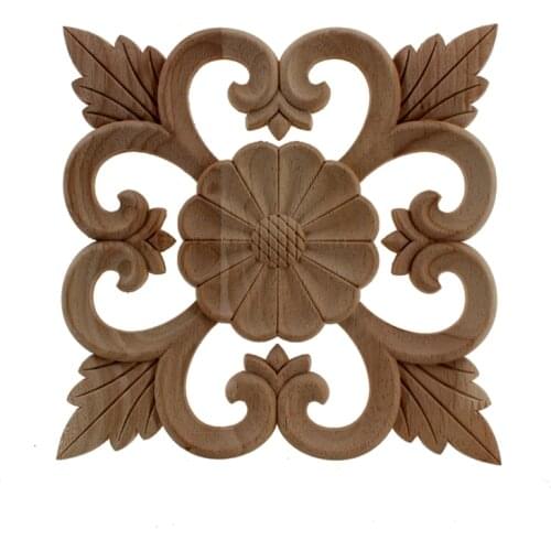 VZLX Vintage Elegant Wood Applique Carved Frame Onlay Furniture Unpainted Multi-Patterns Home Decoration