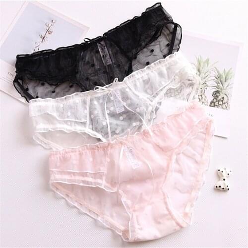 Japanese sweet girl super fairy temperament lace sexy ladies underwear, low-waisted pure cotton underwear T071