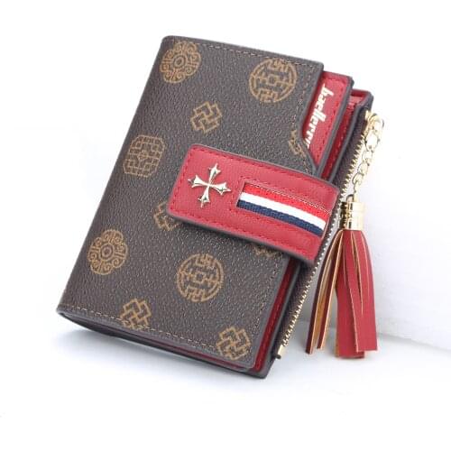Ladys new purse European and American print short zip purse casual print vintage wallet