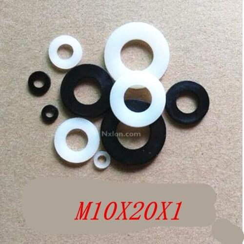 1000pcs M10*20*1 black or white nylon plastic Insulation Washers