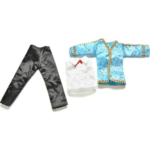 3 Pcs/Set fashion National Costume Outfit Clothes for Prince Ken For Barbie Friend Ken Handmade Doll Clothes Accessories