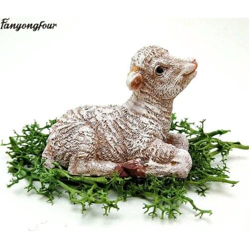 3D Little Sheep Shape Mold Soft Candy Chocolate Cookie Mold DIY Candle Gypsum Concrete Silicone Mold Cake Decoration Tool