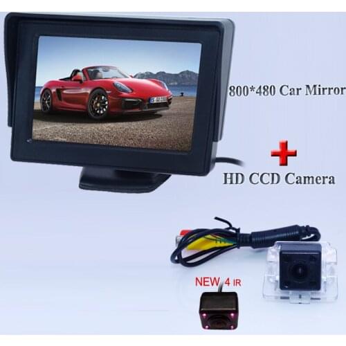 Adapt for Mitsubishi Outlander car rearview camera kit 4.3"display with IR light car rear reversing camera shock-proof