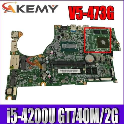 Akemy DAZRQMB18F0 for ACER V5-573G V5-473G V5-573 V5-573 ZQR Laptop Motherboard CPU i5 4200U GT740M 2G 4G RAM 100% test work