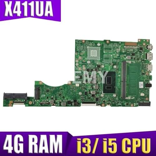 Akemy For Asus X411 X411U X411UN X411UQ Laptop Motherboard X411UA MainBoard Tested W/ 4GB-RAM i3/ i5 CPU