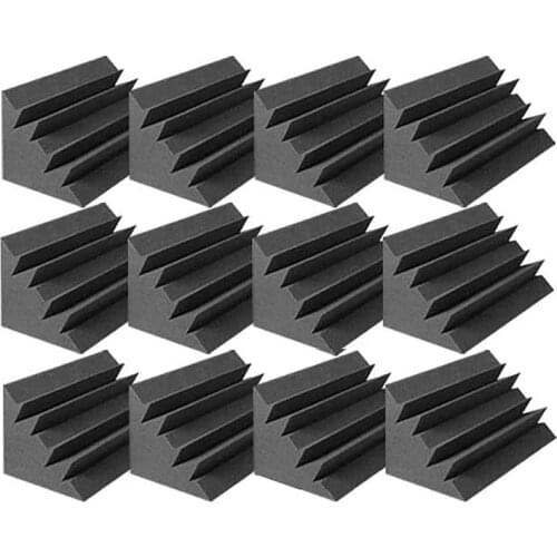 12 Pcs Acoustic Panels Studio Acoustic Soundproof Foam,Sound Treatment Absorption Sponge,Sound Panels Wedges,12X12X24cm Promotio