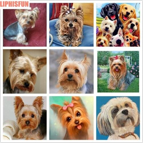 5D DIY Diamond Embroidery Diamond Painting Full Square/Round Resin Cross Stitch Home Decor Yorkshire Terrier