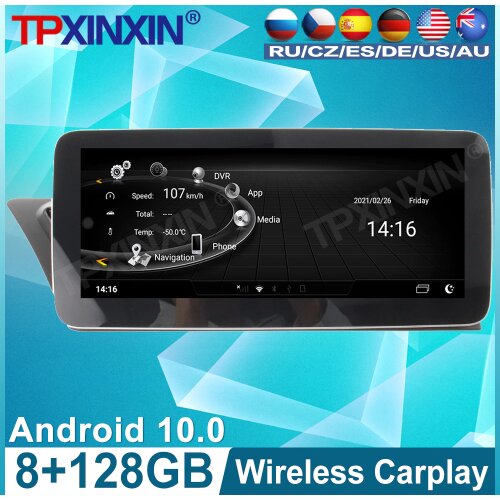128G For Audi A4 2009 - 2016 Android 10 Car Radio Tape Recorder Multimedia DVD Player GPS Navigation 10.25'' Touch HD Screen