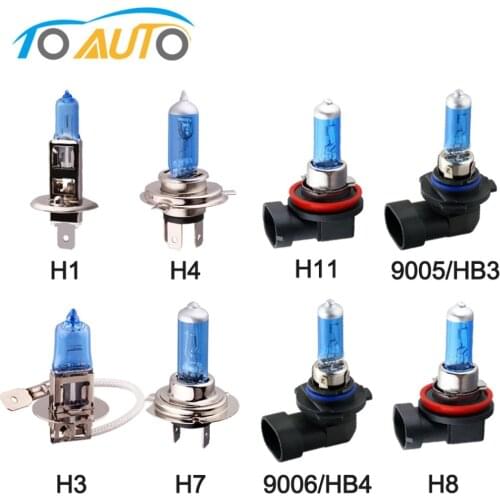 H1 H3 H4 H7 H8 H9 H11 HB3 9005 HB4 9006 55W 12V Halogen Bulbs Super Bright Car Headlight Lamp 5000K White Auto HeadLamp