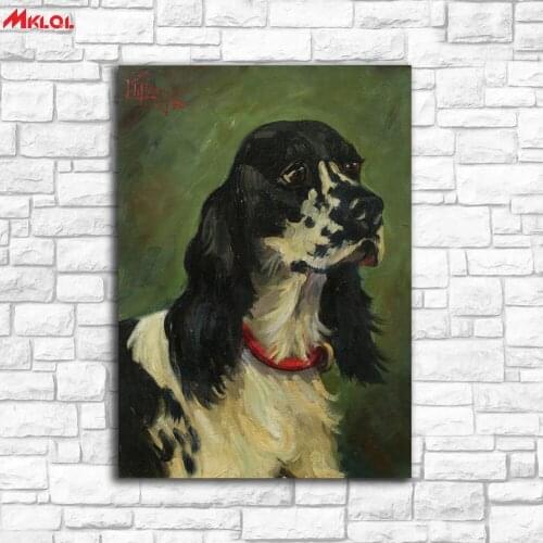 Large Wall Art, Dog,Restaurant study Bedroom Decor Wall oil Painting Print Nice wall picture for living room no frame 2