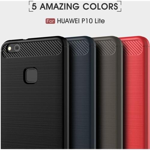 For Huawei P10 Lite Case 5.2 inch Phone Cases Luxury Carbon Fiber Full Protective Back Cover for Huawei P10 Lite Cases Skin 2017