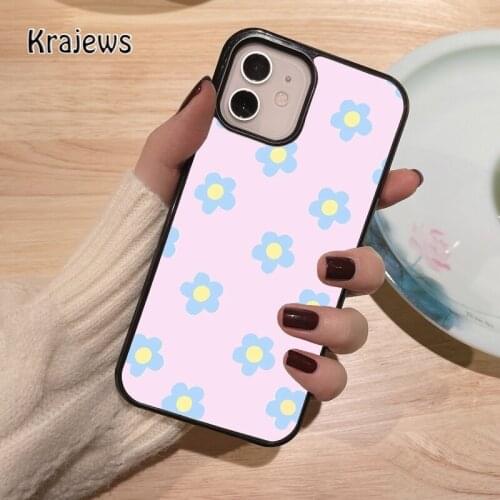 Krajews Flower coque Phone Case for iPhone 12 mini 5 5s 6 6S 7 8 PLUS X XS XR 11 PRO MAX SE 2020 Back Cover Funda Shell