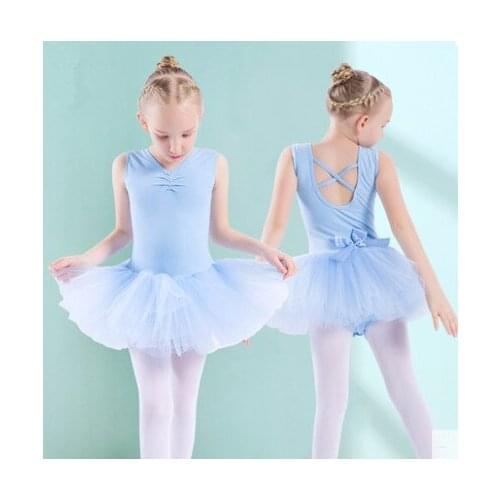 Kids Ballet dress Girls ballerina professional ballet tutu Dress Sleeveless Lace Splice U-shaped Back Gymnastics Leotard