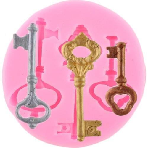 DIY Key Silicone Molds Sugar craft Fondant Cake Decorating Tools Cupcake Topper Mould Candy Clay Chocolate Gumpaste Molds