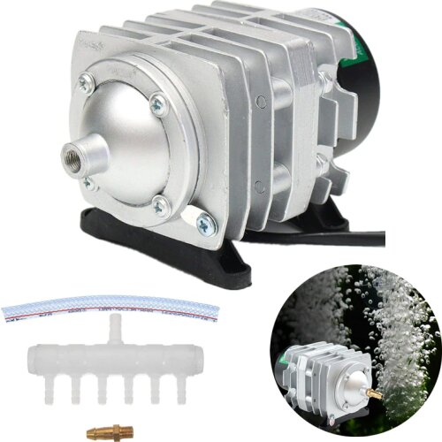 25W/30W/35W/45W Electromagnetic Air Compressor Super Aquarium Air Pump High Flow Fish Tank Pond Aerator Pump With Air Spliter