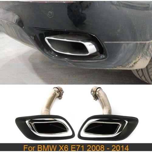 Stainless Steel Muffler Exhaust Pipe End Tips For BMW X6 E71 30D 35D 40D 2008 - 2014 End Exhaust Tips