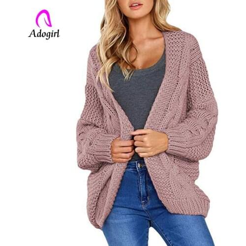 Casual Cardigan Women Solid Loose Knitted Sweater Fashion Elegant Long Sleeve Warm Pullovers Autumn Winter Female O Neck Jumpers