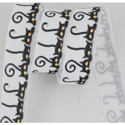 New design cute cat printed grosgrain ribbon Wedding Accessories DIY handmade material 9mm 16mm 22mm 25mm 38mm 57mm 75mm