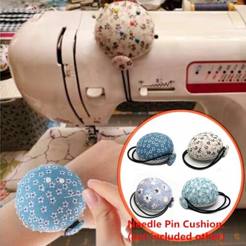 Lovely Wrist Strap Sewing Pin Cushion Floral Color Safety Pincushion Needle Pillow Needle Holder DIY Craft Tool for Needlework