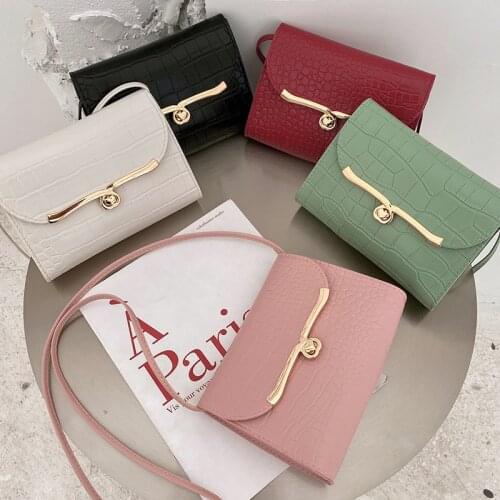 Mini Small Square Flap Bag New Fashion PU Leather Womens Handbag Crocodile Pattern Shoulder Messenger Bags Crossbody Bag