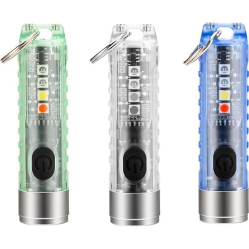 Powerful Mini LED Flashlight Portable Keychain Bright Torch USB Rechargeable IP65 Waterproof Pocket Light