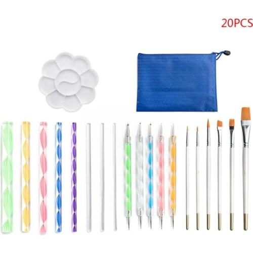 20pcs Mandala Dotted Tools Set for Painting Rock Stones Double Head Pen Drawing