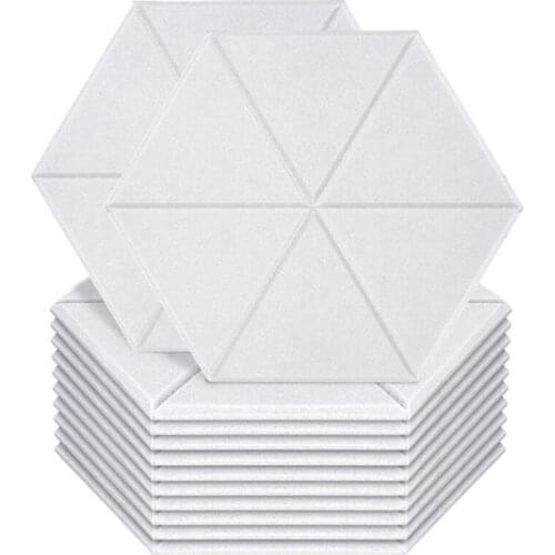 12 Pack Sound Proof Padding Acoustic Panels,Hexagon Sound Absorbing Panel Beveled Edge Sound Panels,for Home & Offices