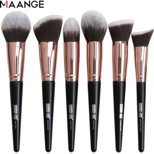 MAANGE 6 Pcs Makeup Brushes Set Foundation Blush Powder Concealer Blending Make Up Brush Soft Large Facial Beauty Cosmetic Tools