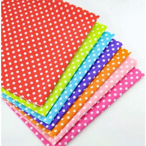 New 7PCS/lot Little White Dots Patterns Plain Cotton Fabric Bundle for Quilting Beginners Practice Patchwork Other Art Work