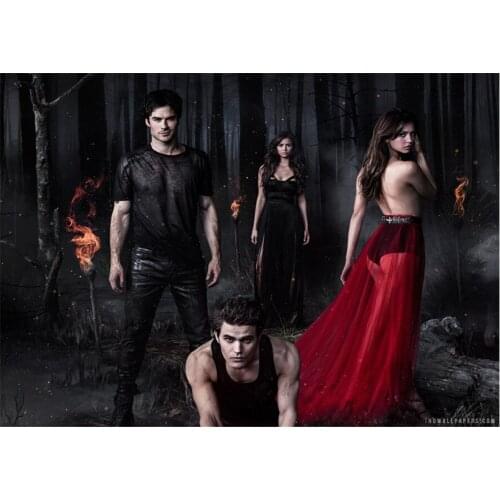 Full Round 5d Diy Diamond Painting "the Vampire Diaries" Diamond Embroidery Cross Stitch Patterns Diamond Mosaic Home Decor Gift