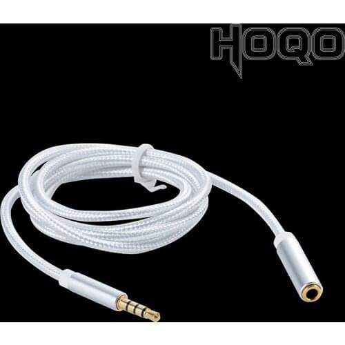 Gold plated audio extension cable 3.5mm TRRS Male to female mobile phone computer earphone lengthened trrs JACK TO AUX cable 2m