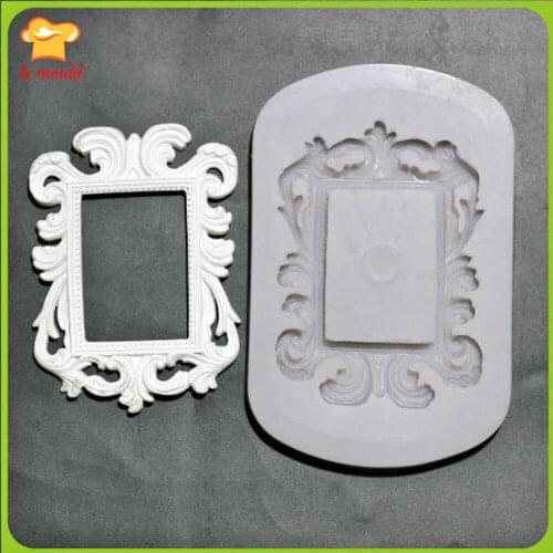Frame chocolate cake decoration silicone mold Retro frame relief dry pace silicone tool