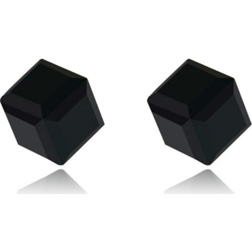 1 Pair Color Cube Hoop Earrings For Man Zircon Ear Piercing Jewelry Women Boy Gift