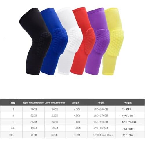 Fitness Sports Protective Gear Honeycomb Long Knee Pads Basketball Compression Leg Sleeves Knee Pad Volleyball Protector Brace