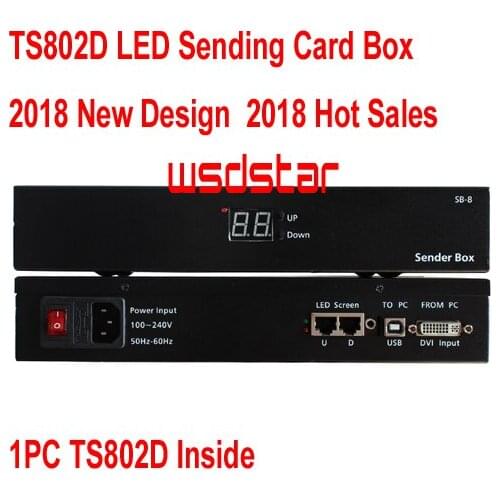 TS802D TS802 LED Sending Card Box 2018 New Design 2018 Hot Sales 1PC TS802D Inside Support brightness adjust